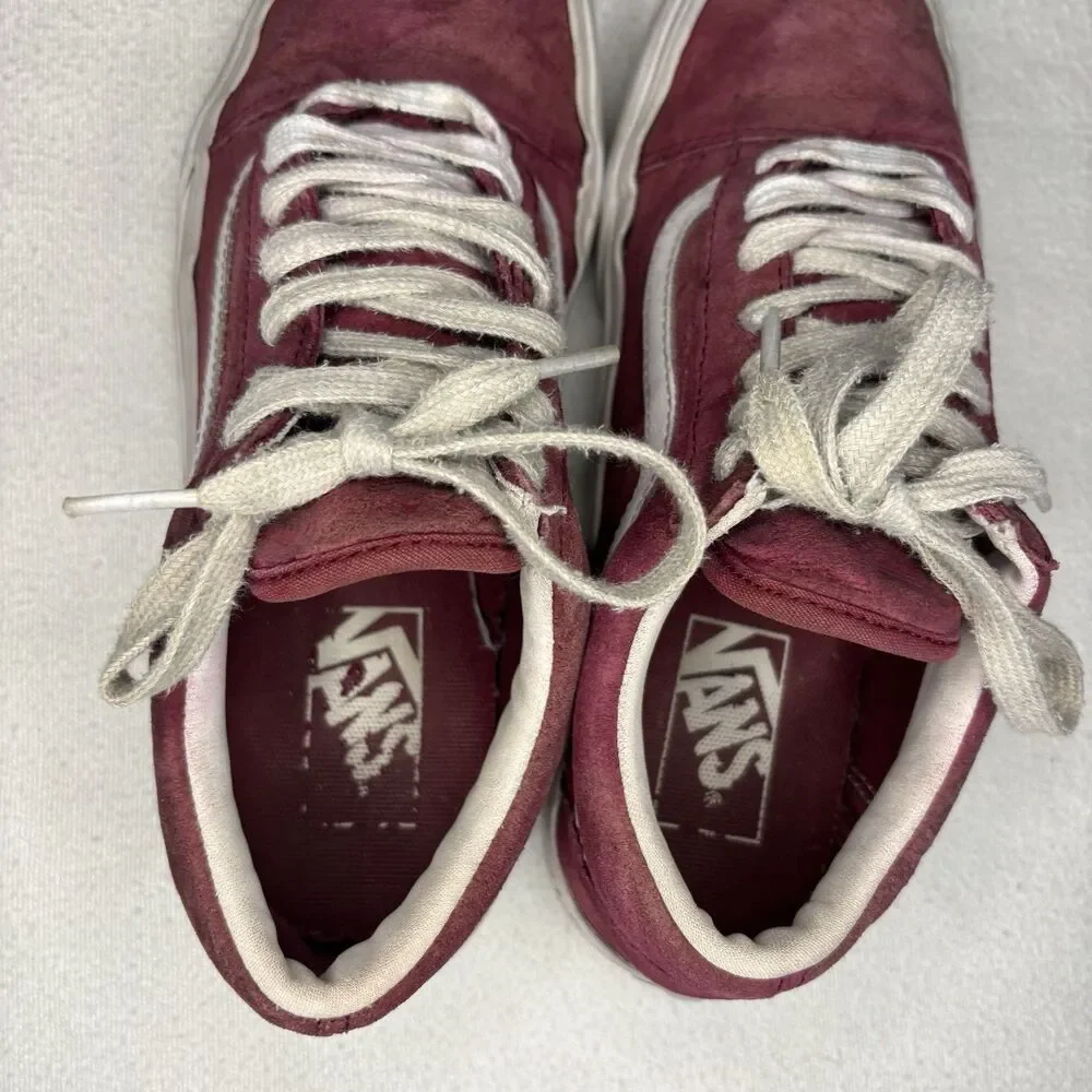 Vans‎ Old Skool Sneakers Womens 7 Burgundy Good Suede Water Repellent Low Top